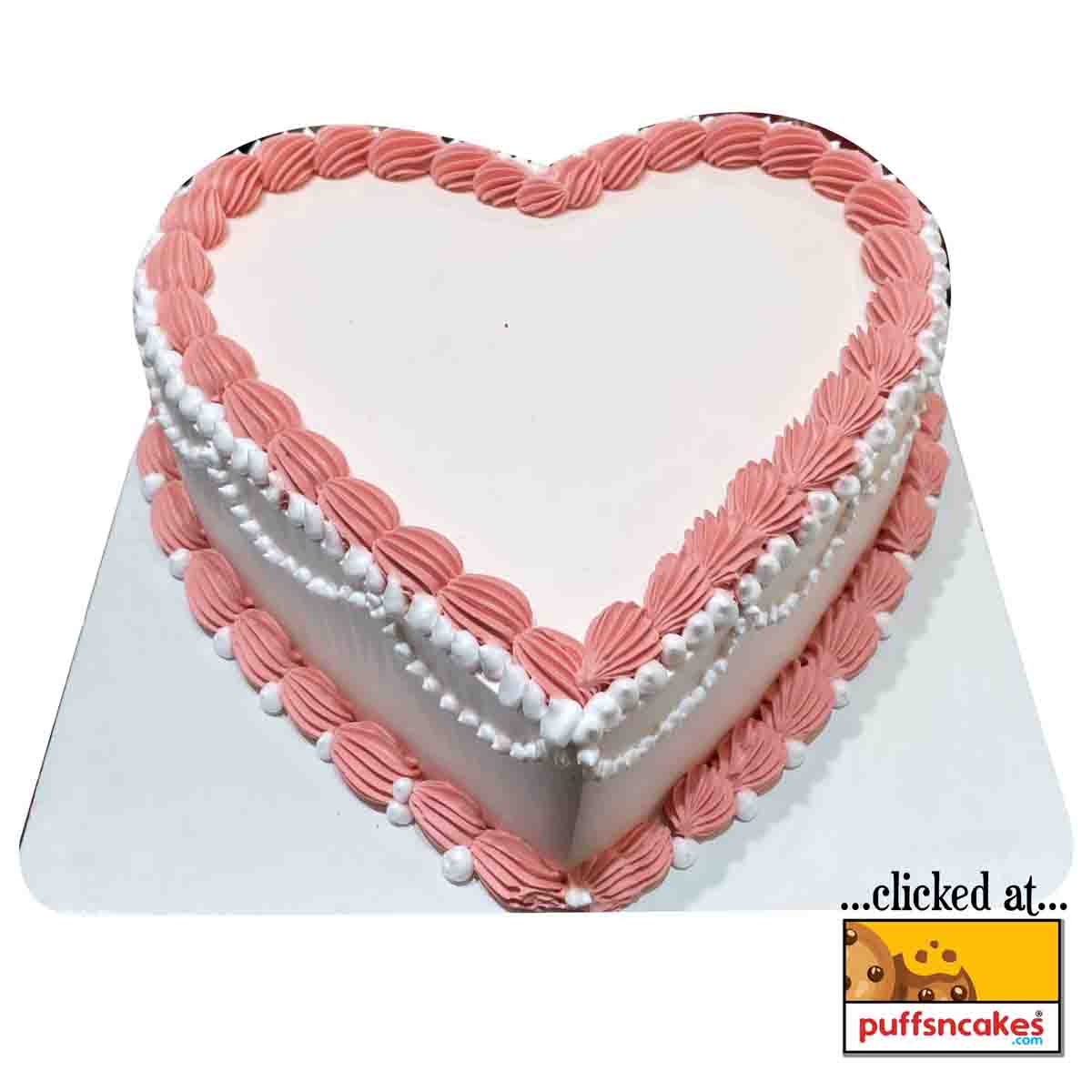 (1074) Love Theme Simple Heart Shape Cake